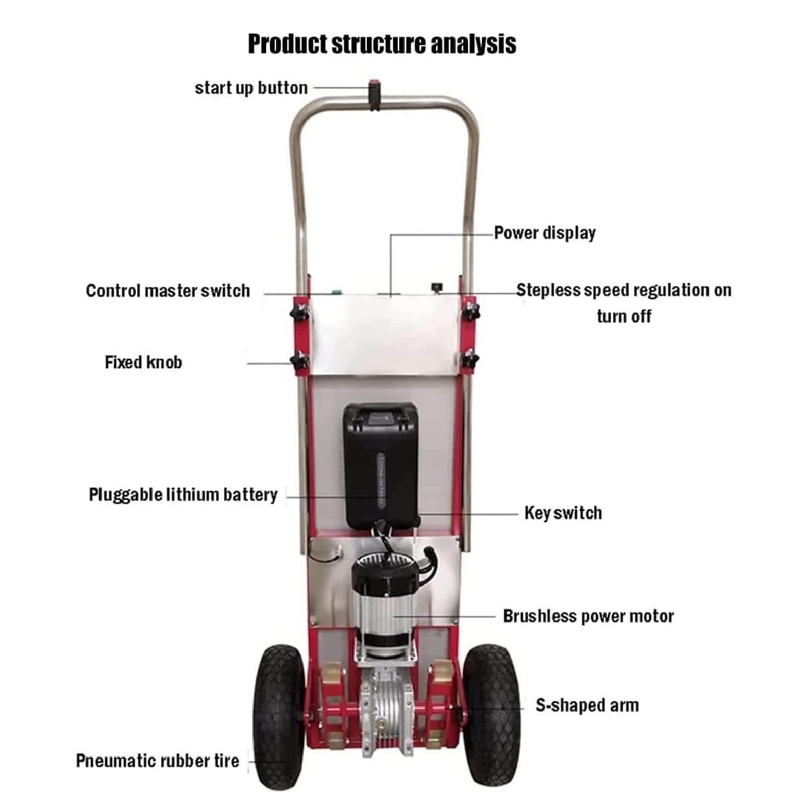 Carrello elettrico per sacchi con portata 200 kg - Carrello a mano che risparmia manodopera, scale e discesa con carico di 280 kg, batteria rimovibile da 48 V/16 Ah, braccio di supporto a fo