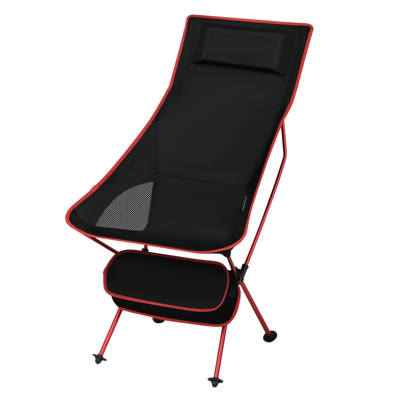 eSituro Heavy Duty Folding Camping Chair, Aluminium Alloy & Oxford Fabric, Ultra Lightweight, Black+Red (1PC)