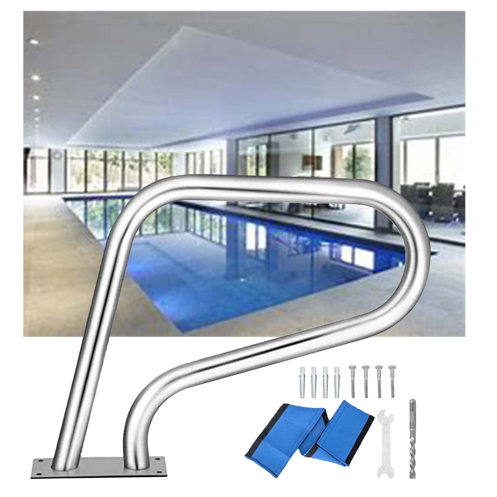Main courante de piscine à 3 coudes en acier inoxydable 304 pour bassin de jardin