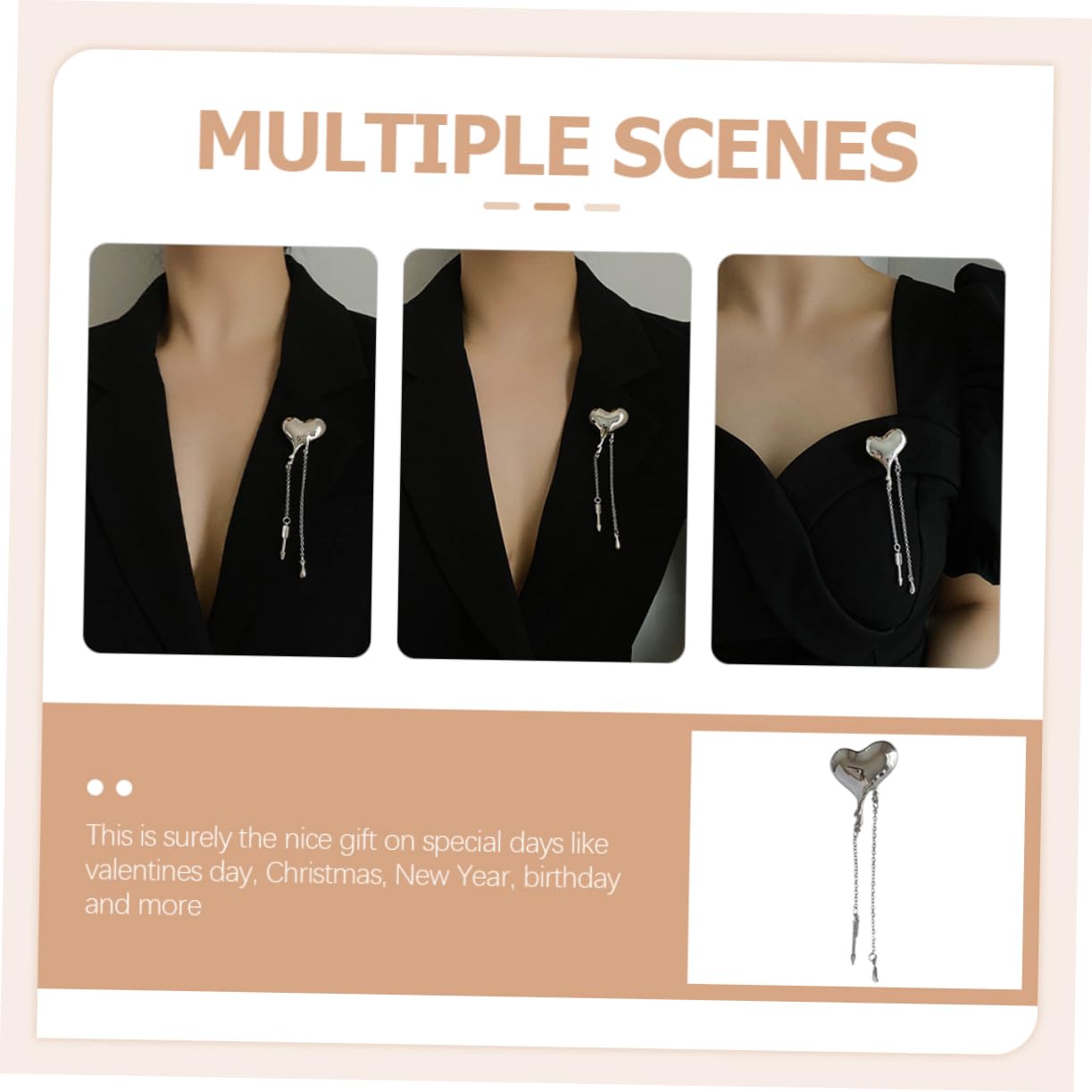 5st Liebes Kette Brosche Anstecknadel Für Kleidung Frauen Herz Brosche Pins Für Frauen Damen Accessoires Valentinstagsgeschenke Für Sie Anstecknadel Für Damen Legierung Silver