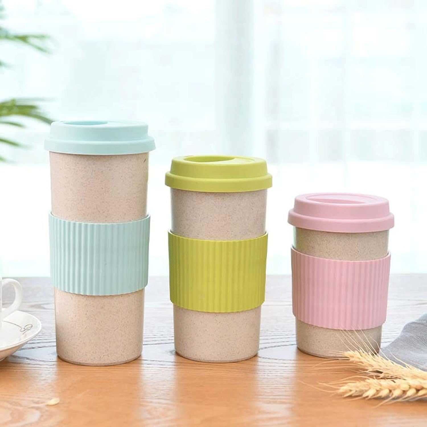 INLIMA Drinking Glasses Travel Coffee Mugs Cup With Lid&Stir Easy To Go Portable Mug for Outdoor Camping Hiking Picnic