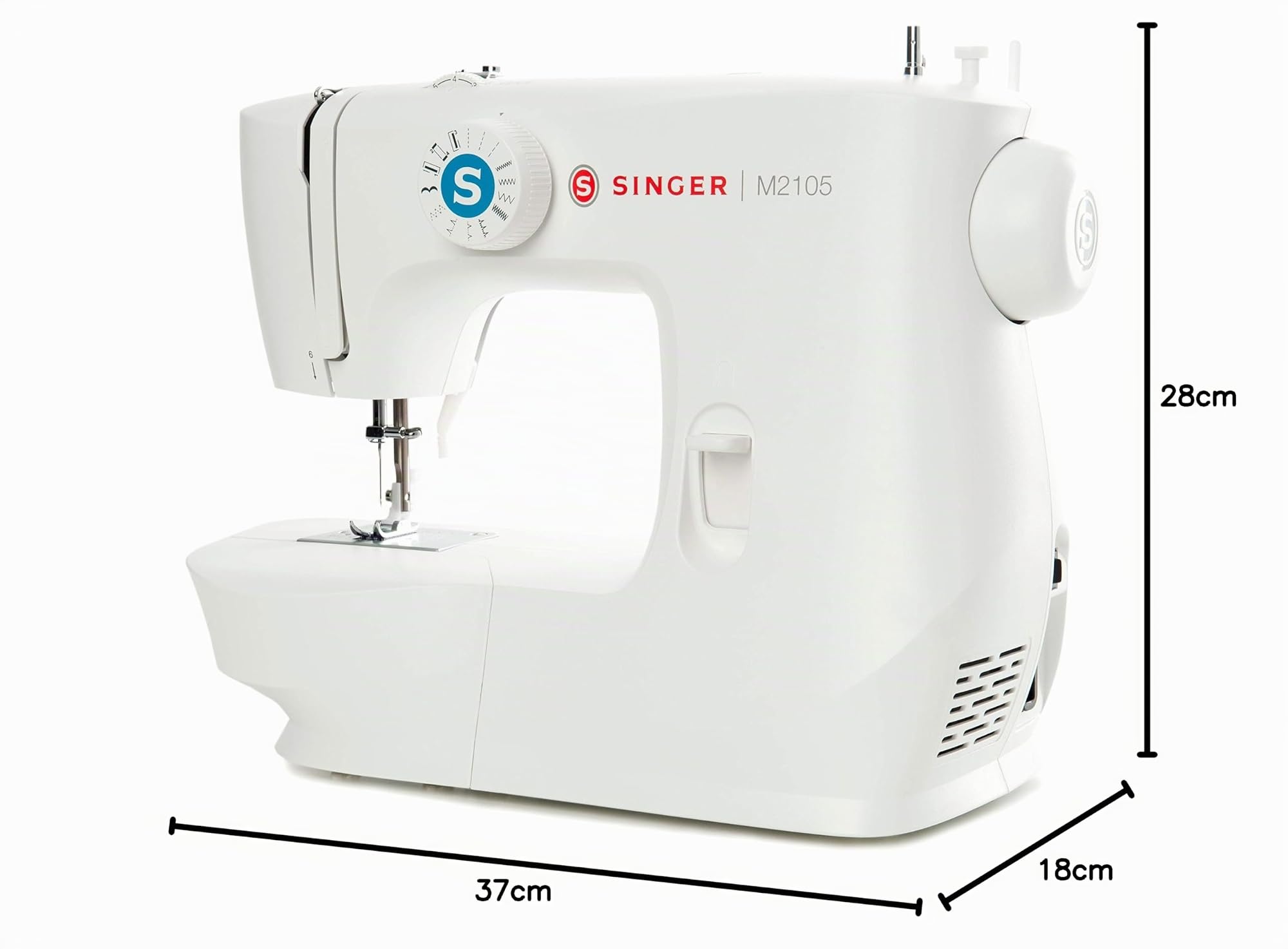 Singer M2105 Nähmaschine, Metall, Weiß