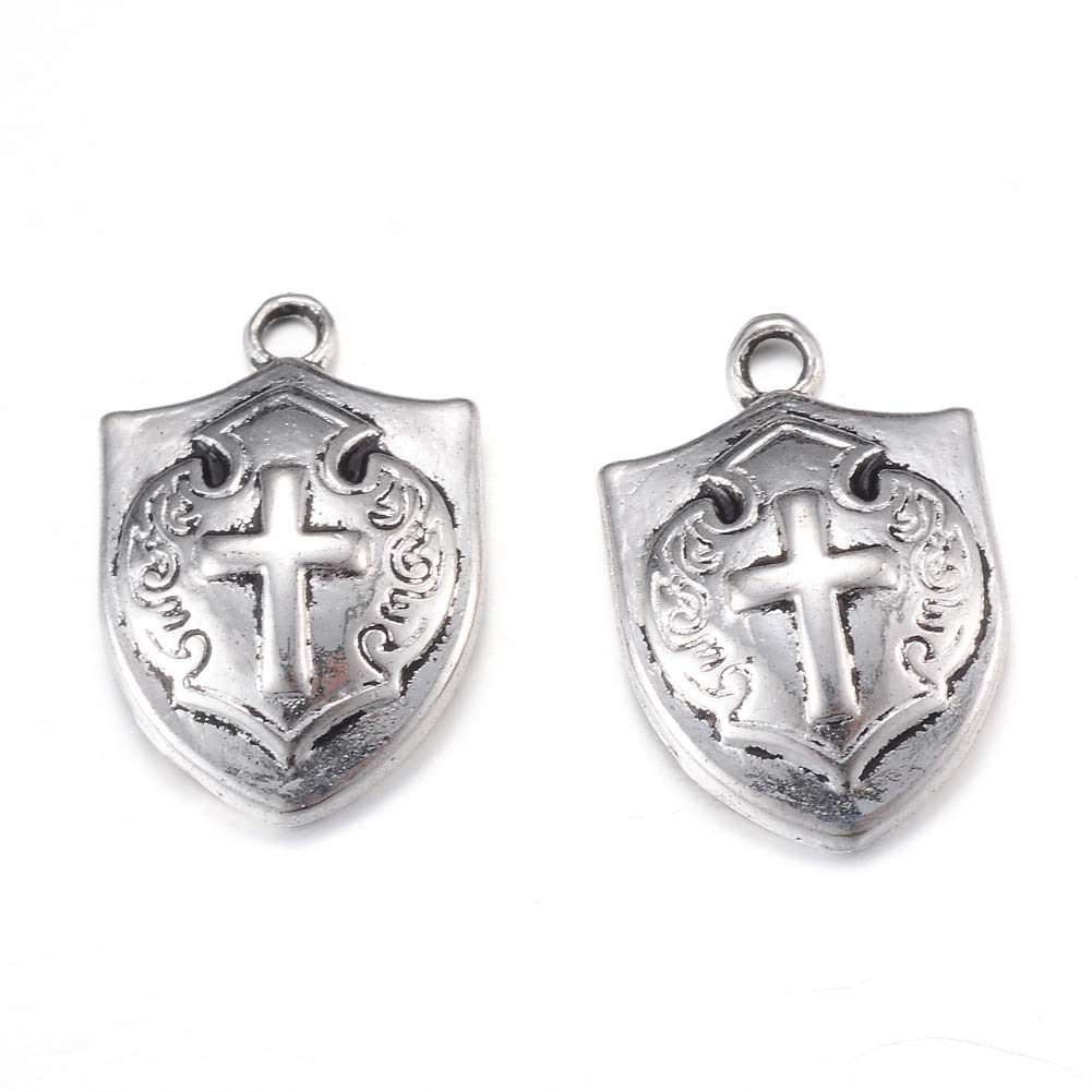 CraftdadySmall Cross Charms Tibetan Style Antique Silver Cross Pendants for DIY Earring Bracelet Necklace Jewelry Making