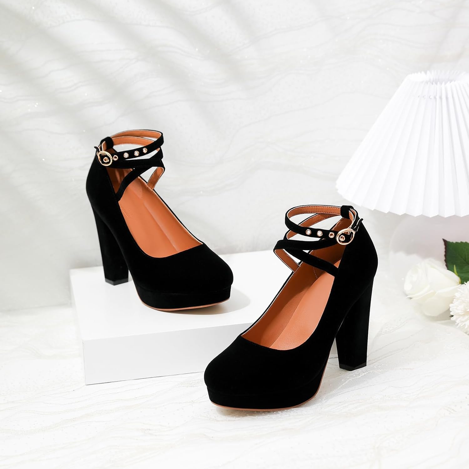 Mostrin Fashion Vintage Womens Small Bowtie Platform Pumps Ladies Sexy High Heeled Shoes - Image 3