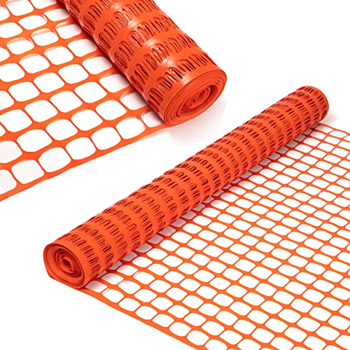 DOEWORKS Safety Fence 4 x 100 FT Orange Plastic Mesh Fence Roll Barrier Netting for Construction and Event Fencing