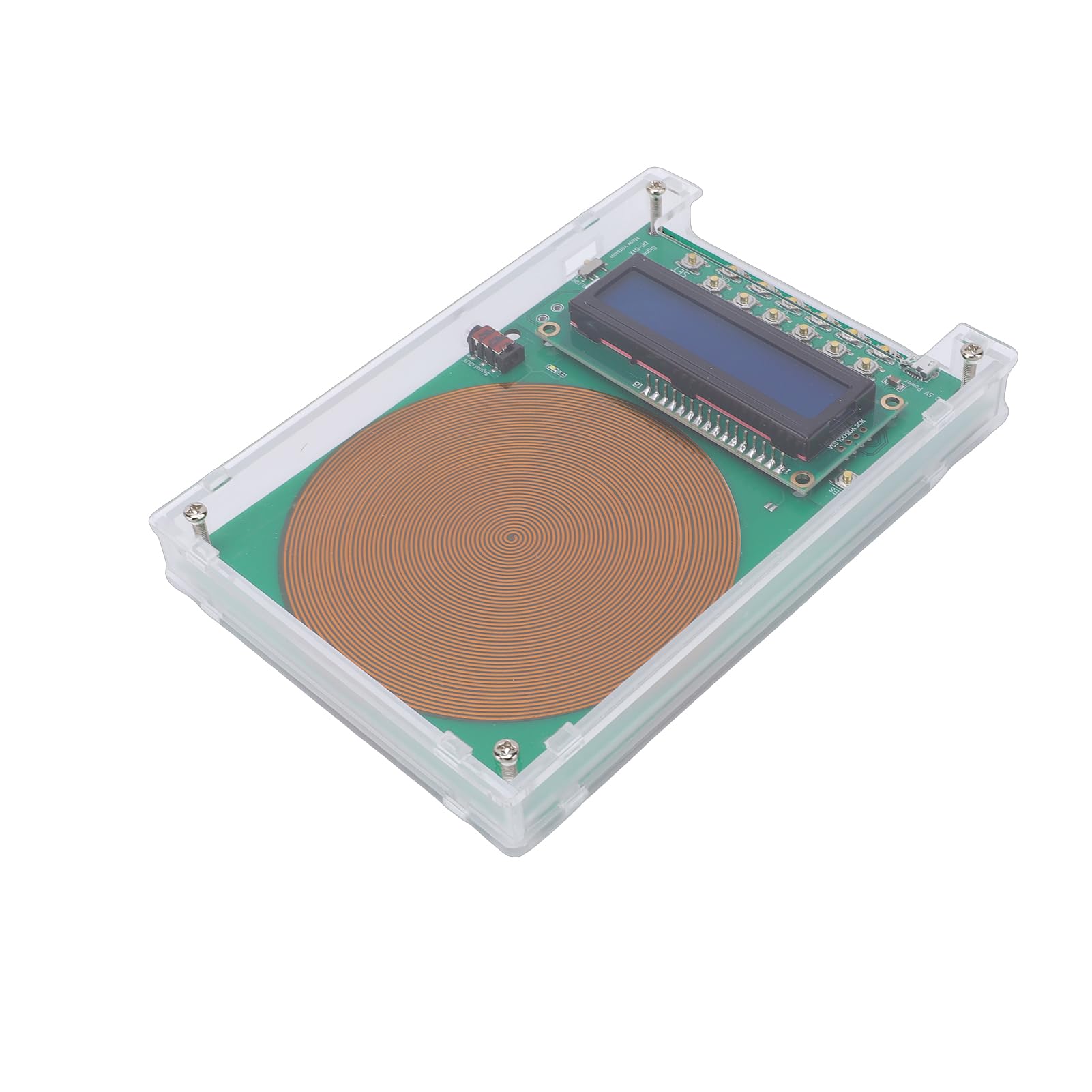 Generatore di risonanza Schumanns regolabile 0,1 Hz-30000 Hz, generatore di frequenza di guarigione portatile Ricarica USB Dispositivo di guarigione a onda sinusoidale per (Placcato in oro con cassa