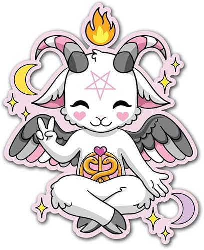 Miniatura 7 de Transgender LGBTQ+ Pride - Calcomanía de vinilo para interiores y exteriores, diseño de Baphomet de 4 pulgadas, color negro