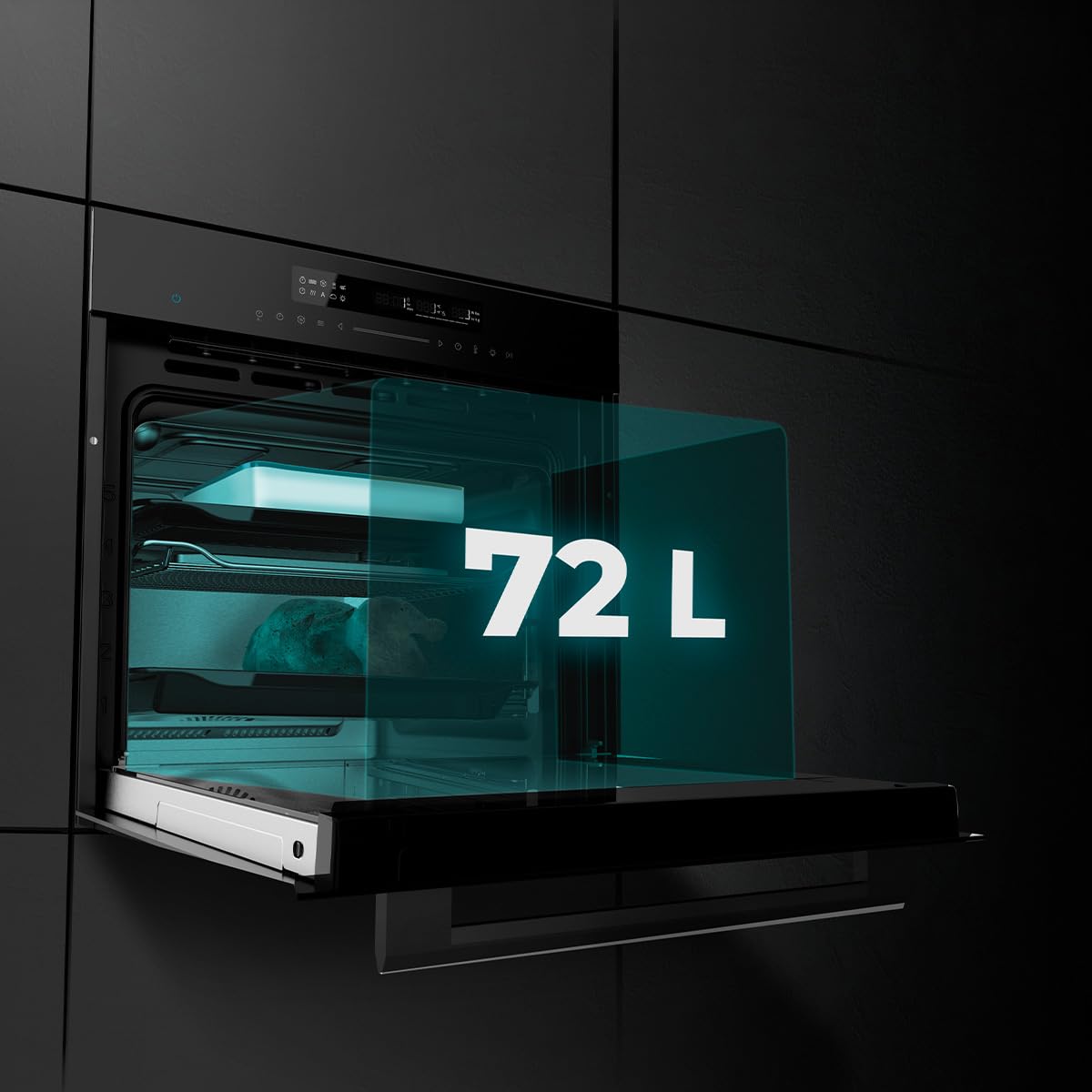 Cecotec Forno Integrabile 60 cm Bolero Hexa SM406000 Glass Black A+. 2900 W, 72 L, 12 funzioni con Steak Master, Pizza Master, Steam Assist, Steam EasyClean, Modalità Eco e Defrost, Electronic Timer