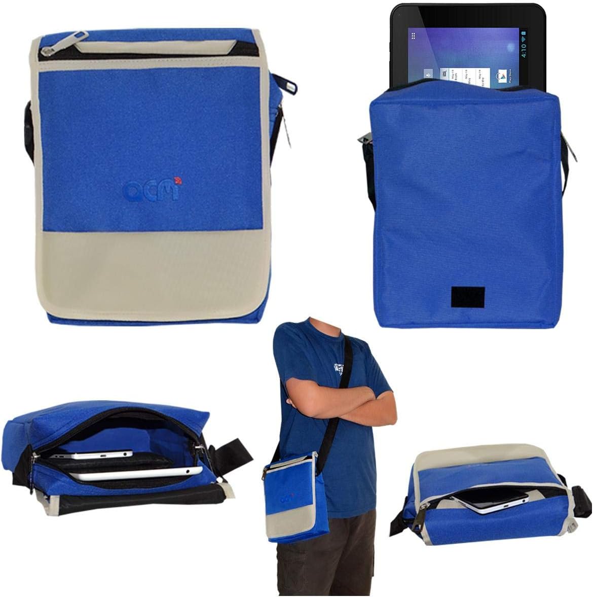 Flip Soft Padded Shoulder Sling Bag Compatible with Ematic Edan XL Egs109bl Carrying Case Dark Blue