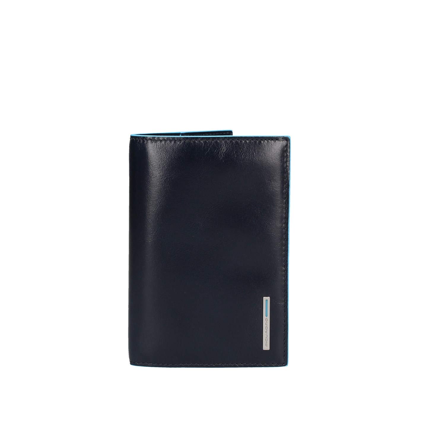 PIQUADRO - Porta Passaporto 9 cm Blue Square in Pelle - Unisex - Blu Notte | Formato viaggio, Elegante e Professionale, Compatto, Trasferte