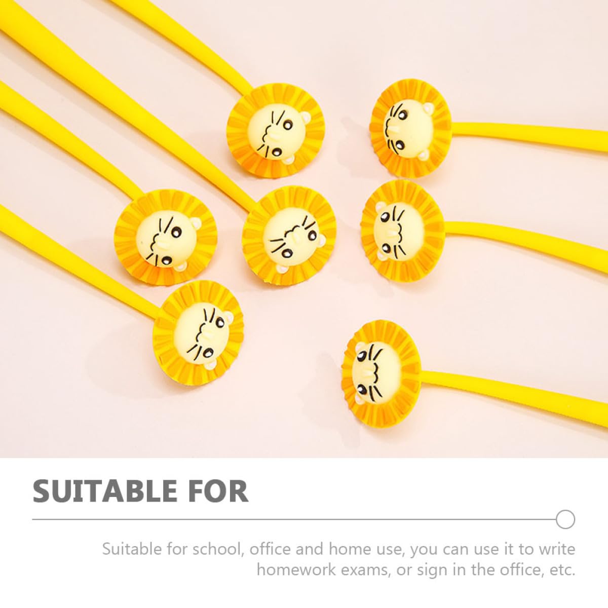 Alipis 10 Penne Inchiostro Gel Giallo per Scrittura Scorrevole, Pratiche e Facili da Usare, in Plastica e Silicone, per Compiti e Diari Scolastici