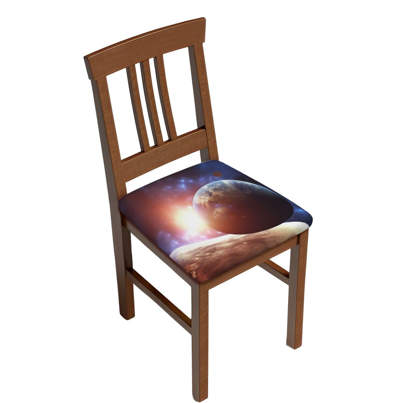 DWVTSLH Planets in Space Background Bar Stool Covers Square, Six Piece High Elastic Soft Seat Cushion Cover Protector Washable Barstool Slipcovers Nonslip Replacement Square Bar Chair Covers