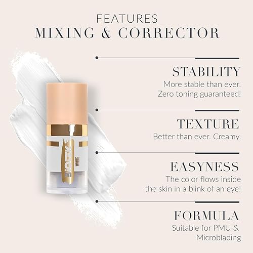 Miniatura 3 de Biotek Pigmento corrector de mezcla para maquillaje permanente - Hecho en Italia - Más que nunca - Blanco 0,24 onzas líquidas