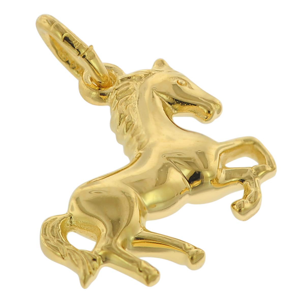 trendor Mädchen-Halskette mit Pferdchen Gold auf Silber 925 75715 | Pferde-Anhänger Kette für Kinder, Silberschmuck vergoldet, Tolle Geschenkidee