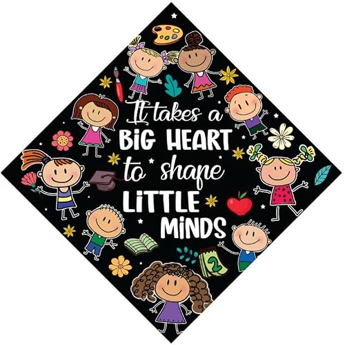 Tassel Toppers Teacher Big Heart Grad Cap Topper, Graduation Cap Decor for Teachers, Graduation Cap Decorations - Thumbnail 2