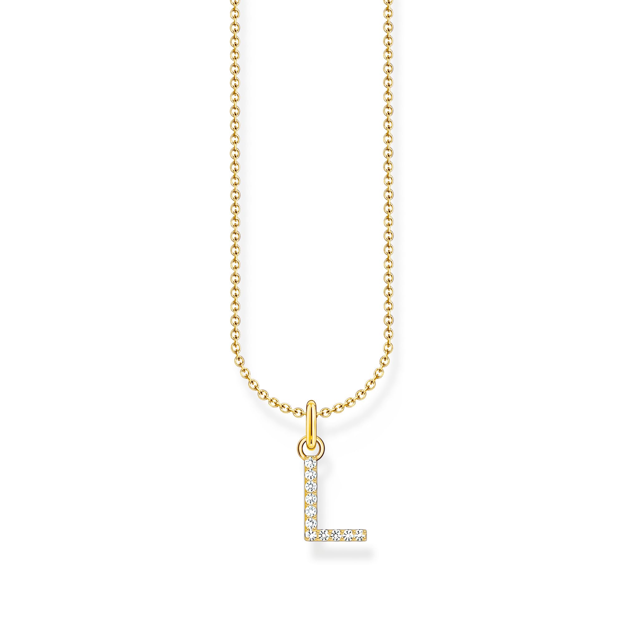 Thomas Sabo Letter L Necklace 925 Sterling Silver with Zirconia KE2251-051-14