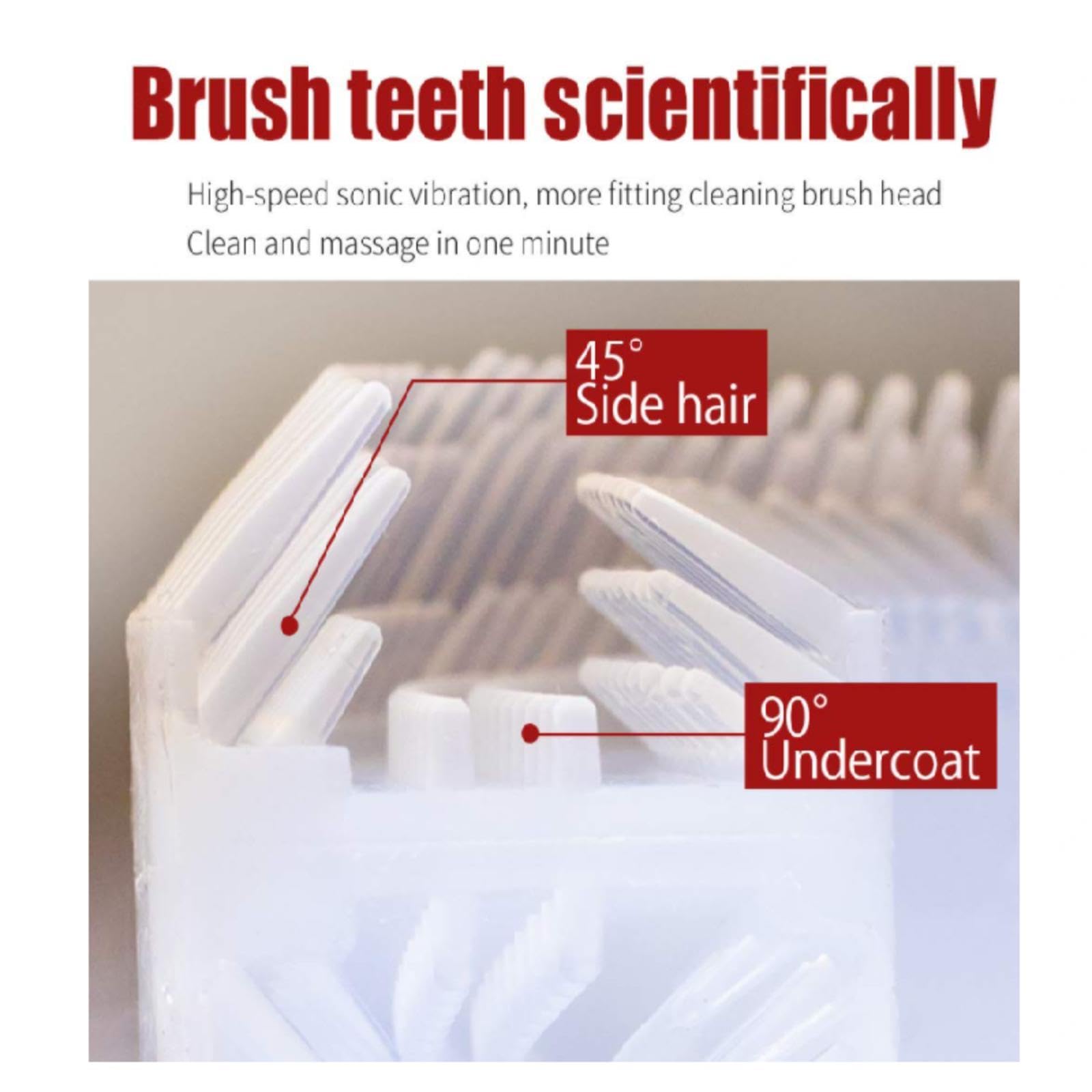 VIDECOR Cepillo de Dientes Eléctrico Sónico Automático Ultrasónico en Forma de U Inteligente de 360 ​​Grados