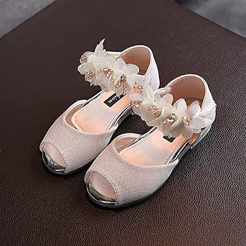 6 Year Old Girls Slippers Girls Rhinestone Flower Shoes Low Heel Flower Wedding Soccer Slide Sandal Girls3