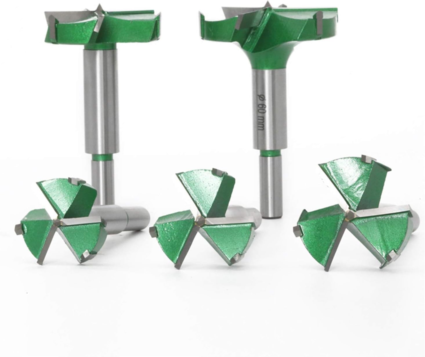 Surface Milling Cutter Industrial Grade Drill 35-60mm Three-blade Four-tooth Woodworking Tool Hole Opener Hinge Boring Carbide Milling Cutter (Color : 60mm)
