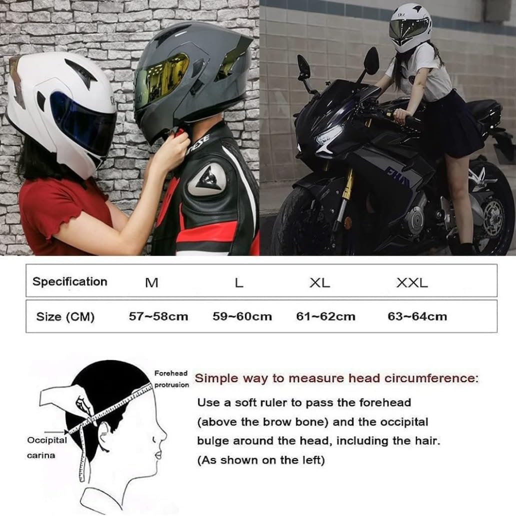 Bluetooth Casco Modulare per Moto, Casco da Moto a Doppia Visiera Integrati Omologato DOT/ECE, con Doppio Altoparlante E Microfono