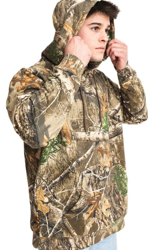 Realtree Men's Camo Fleece Hoodie | Loose Fit | Poly-Cotton Hunting Sweatshirt | Warm Outdoor Pullover with Kangaroo Pocket3