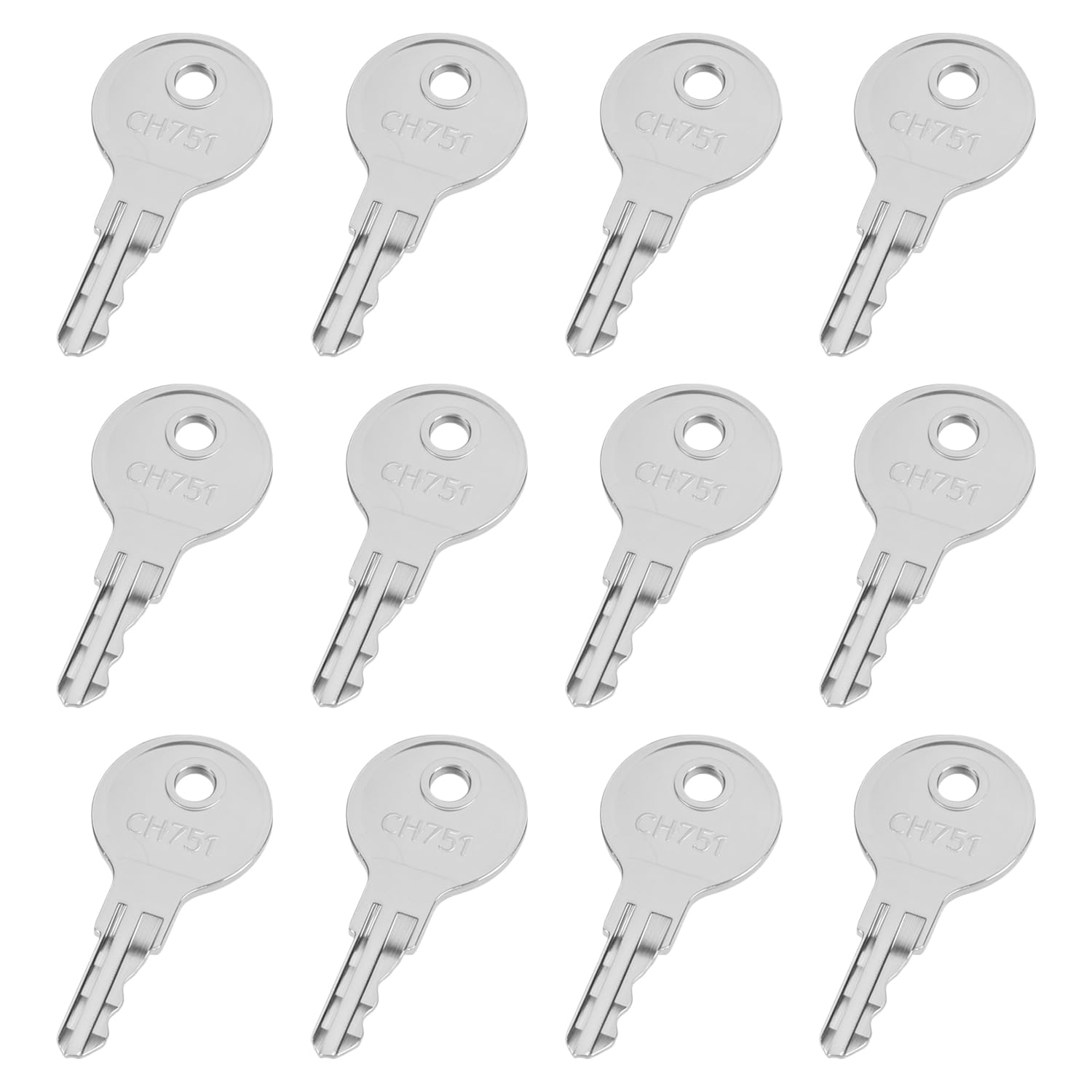 12 Pcs CH751 Key, CH751 Universal Replacement Keys for RV Compartments Campers Door Hatch RV Doors Cabinets Storage Boats Trailers Tool Boxes