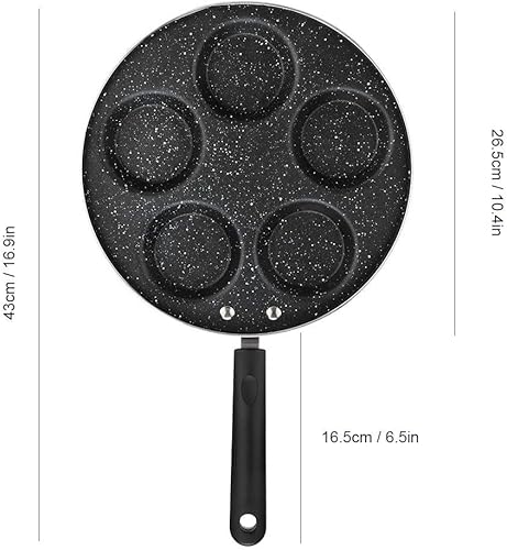 Miniatura 2 de Fdit Sartén antiadherente, material de aluminio, diseño de 5 agujeros redondos, adecuado para desayuno y cocina de tortilla