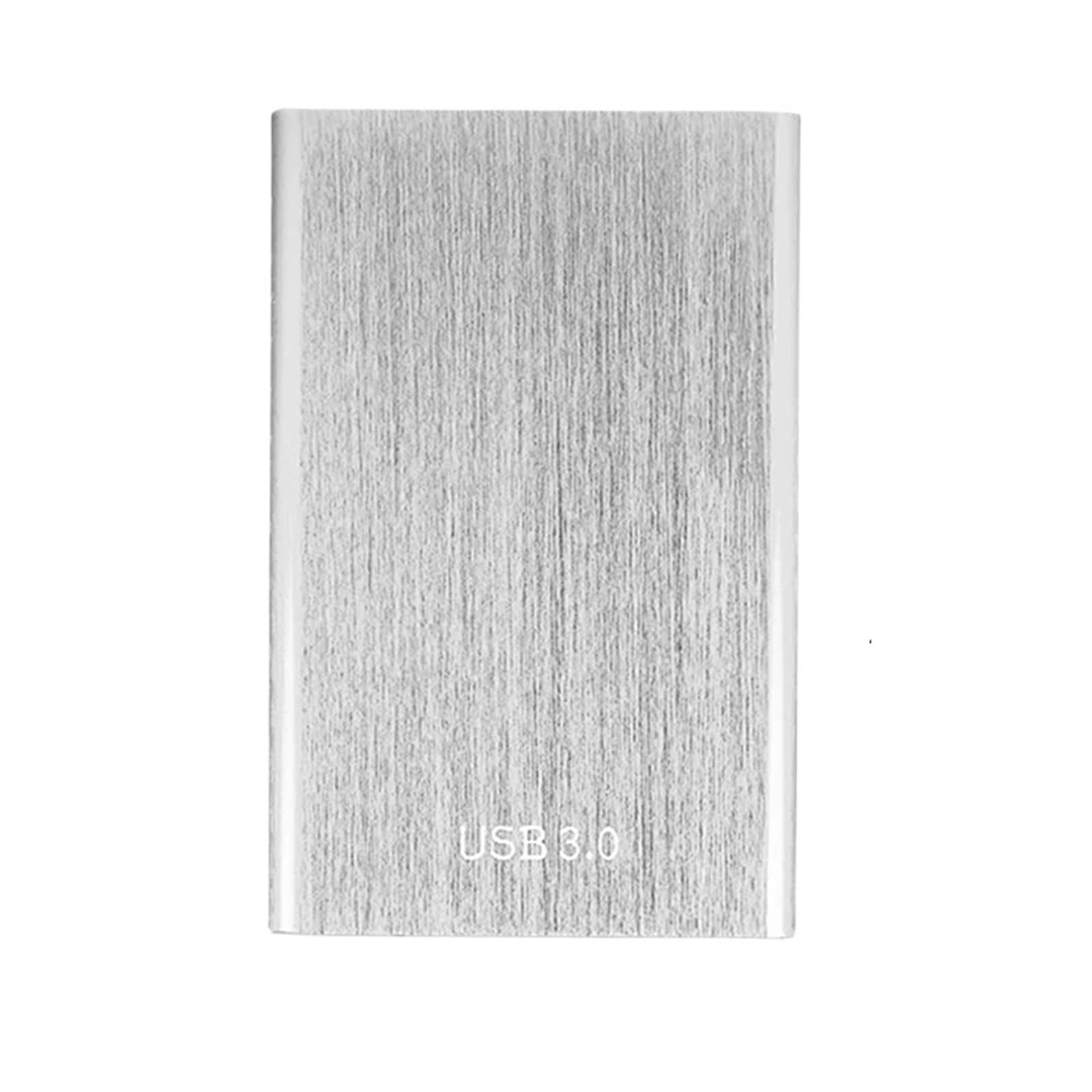 Disco Duro Externo portátil de 1TB Tableta de Almacenamiento de Metal de Juego de 25 Pulgadas Compatible con Dispositivos(Silver)