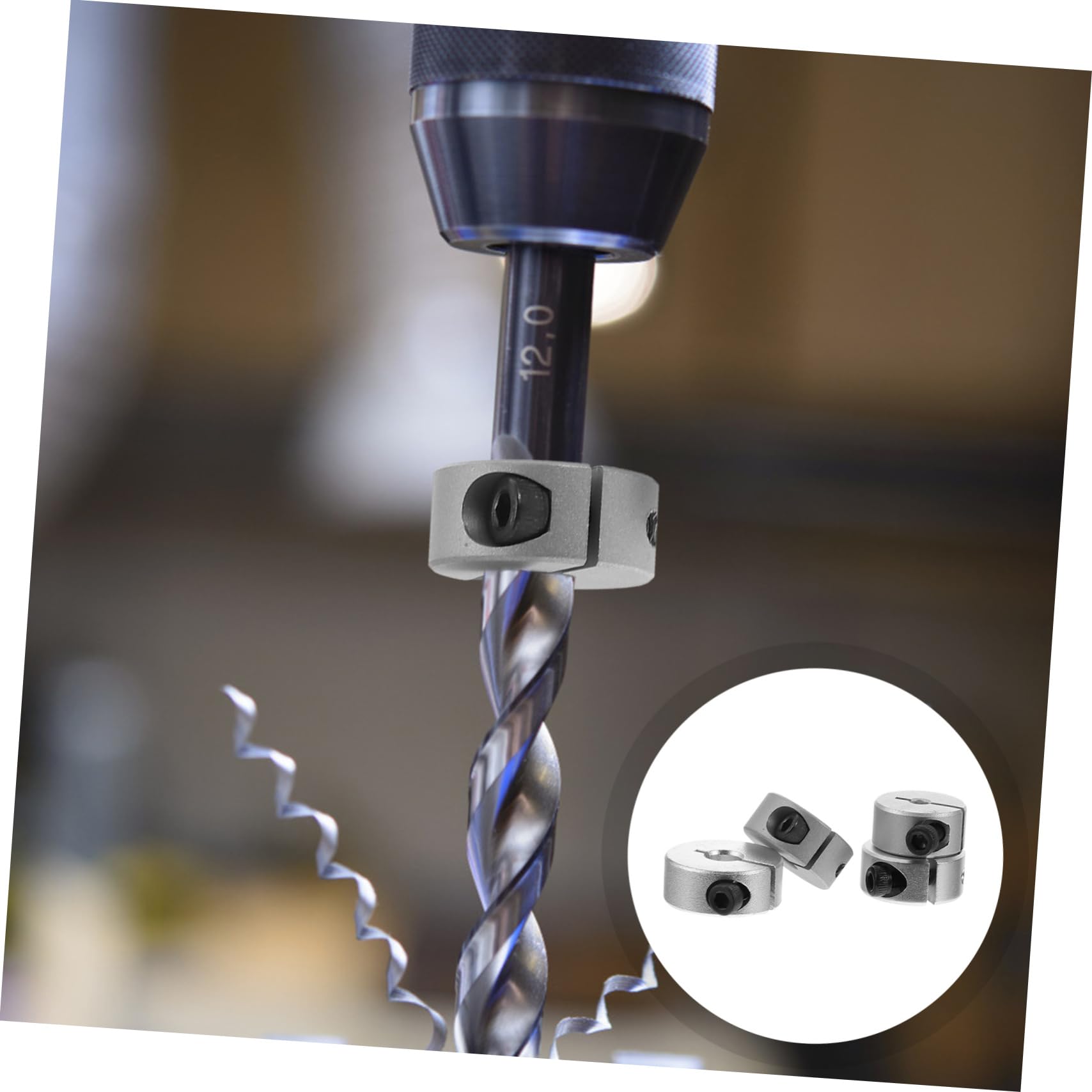 Alipis 2sets 4 Pcs Aluminum Split Type Stop Rings for Precision Fixing Machinery Lightweight and Easy Adjustments for Drill Bit Flutes Reliable with High Strength Screw 4pcs*2