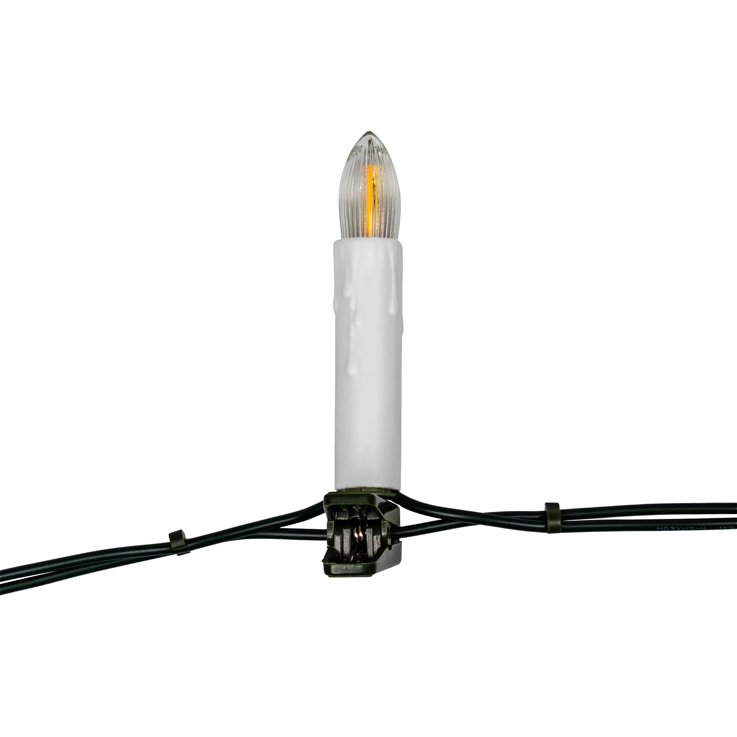 Retro Weihnachtsbaum-Lichterkette mit LED Filament Kerzen, klassische Baumbeleuchtung mit austauschbaren E10 Leuchtmittel, Weihnachtsbeleuchtung für Innen, nostalgie (weiß, 30 Kerzen - ca. 14,5 m)