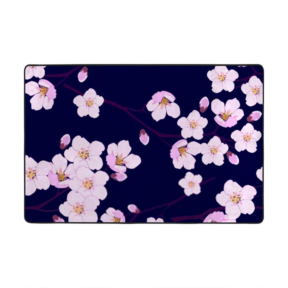 Tapis de salon velours corail fleur de cerisier grand tapis de chambre 160x121