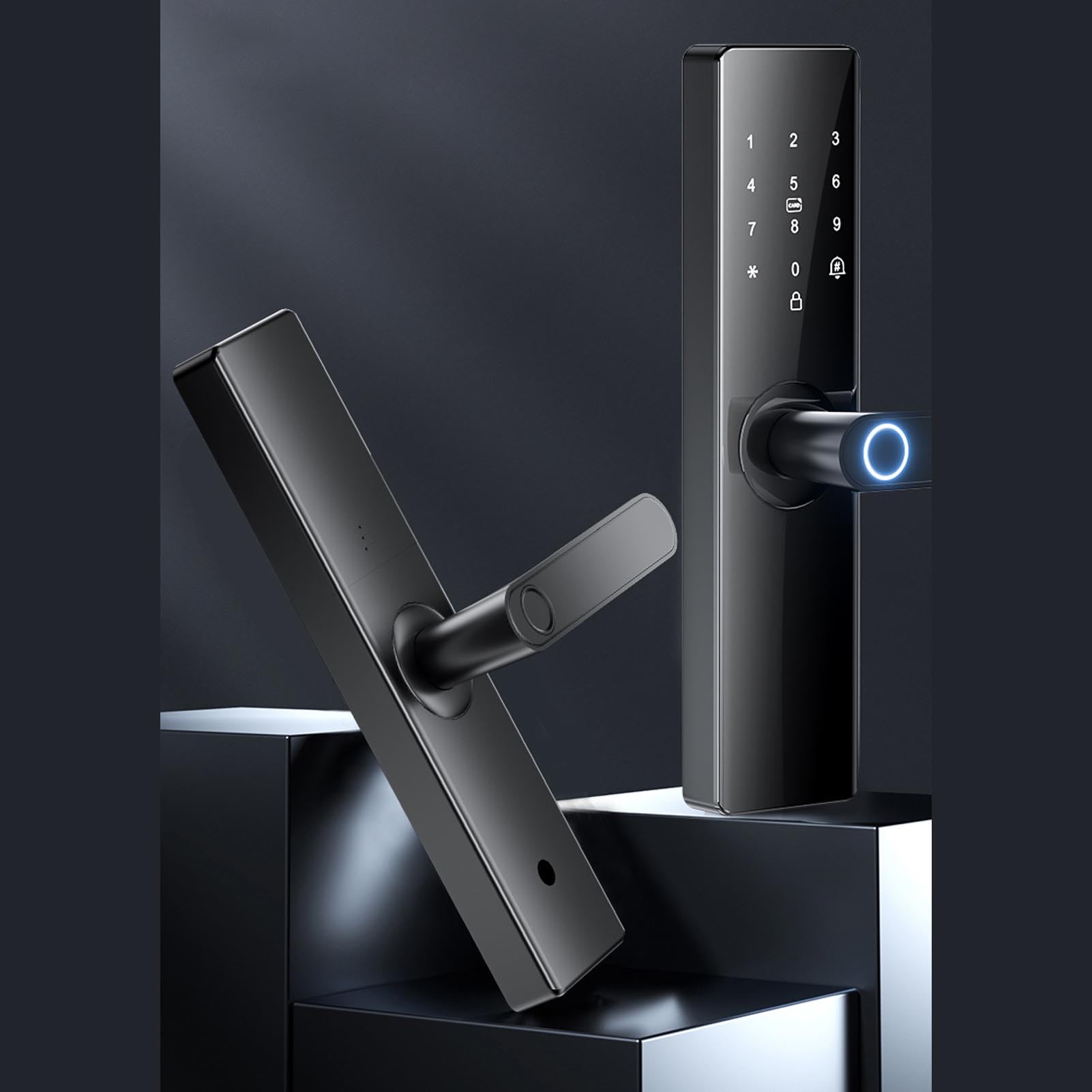 Cerradura de Puerta Electrónica Inteligente con Autenticación Biométrica de Huellas Dactilares, Control de Aplicación Doodle, Múltiples Métodos de Acceso para Seguridad en el Hogar,