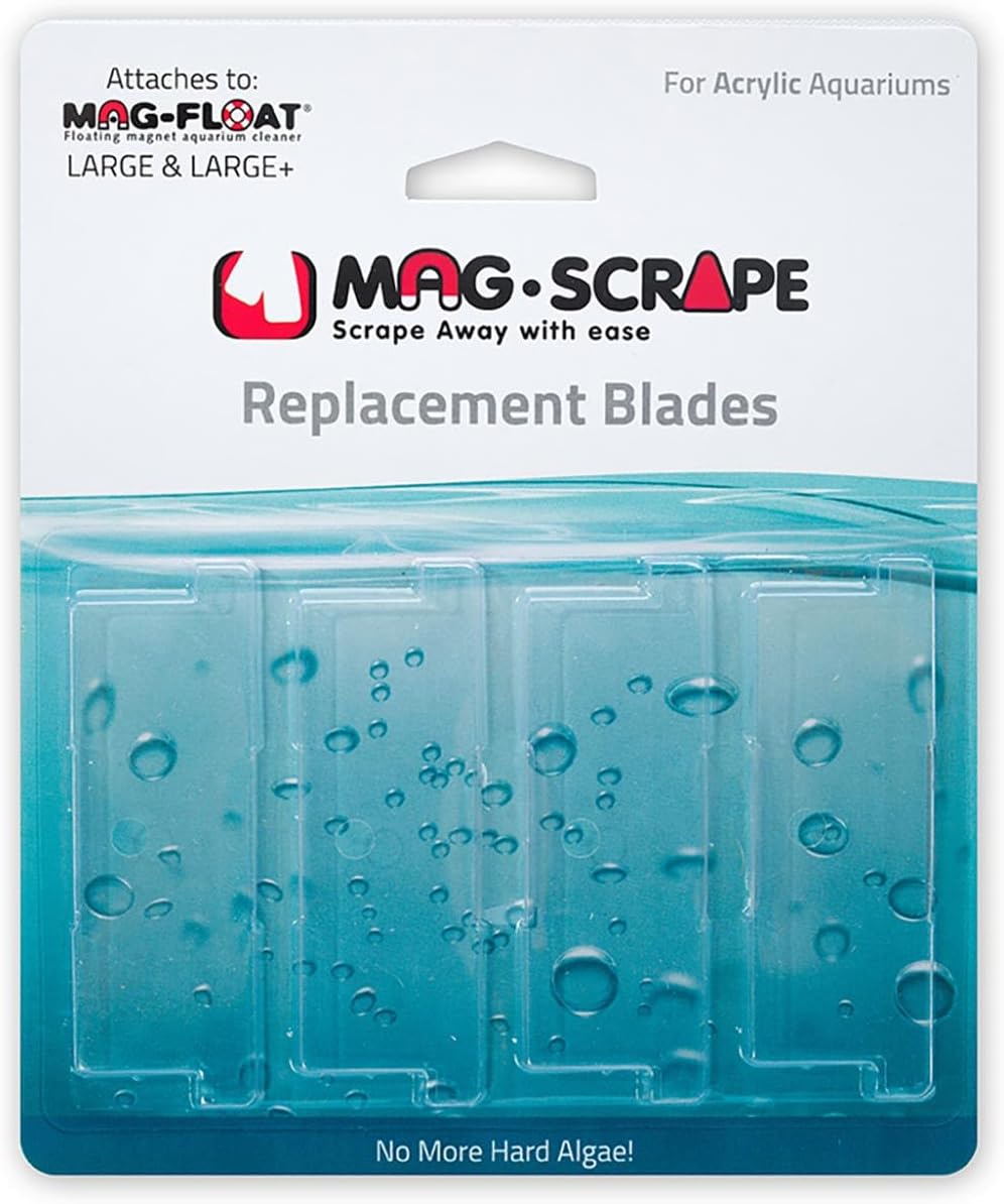 (4 Pack) Acrylic Replacement Blades Large & Large+ Plus Acrylic Algae Scrapers