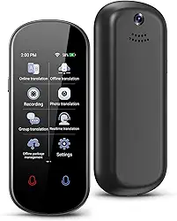 Dispositivo tradutor de idiomas, tradução de voz em tempo real bidirecional, suporta 137 idiomas, offline, gravação precisa e tradução instantânea de fotos com tela sensível ao toque HD de 7,6 cm para