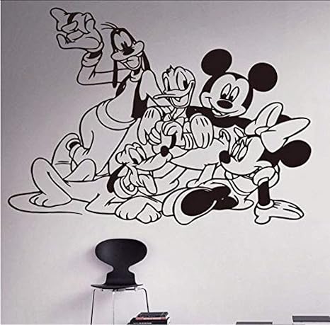 Amazon Co Jp ステッカーマウスグーフィーベビーウォールステッカーキッズルーム用ホームデコレーションウォールステッカー58 X 87 Cm パソコン 周辺機器