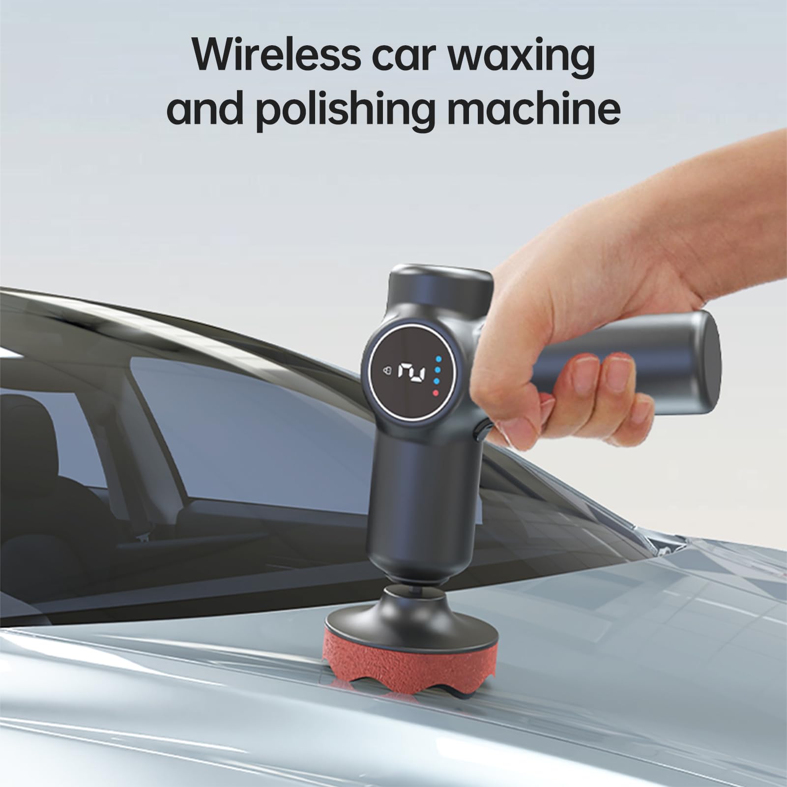 Weytoll Lucidatrice Auto Senza Fili, , Mini lucidatrice Senza Fili da 70mm con schermo LCD, 2X 2000mAh Batteria, Per Vetri per Auto,Vetri per Bagni,Vetri per Mobili