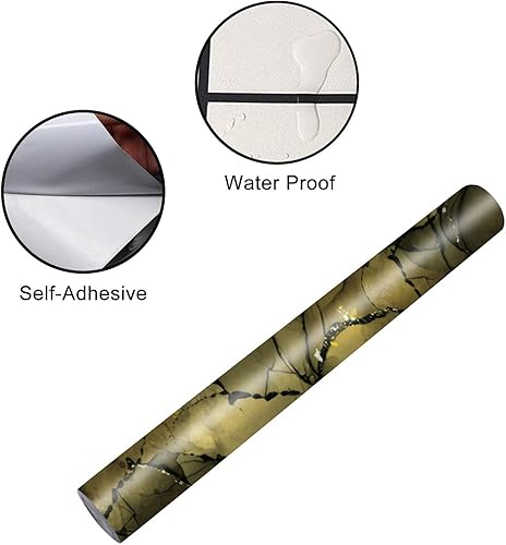 Miniatura 4 de Juego de envoltorios de vinilo autoadhesivos para refrigerador, pintados con elegante textura de tinta de alcohol para decoración de puerta, mural