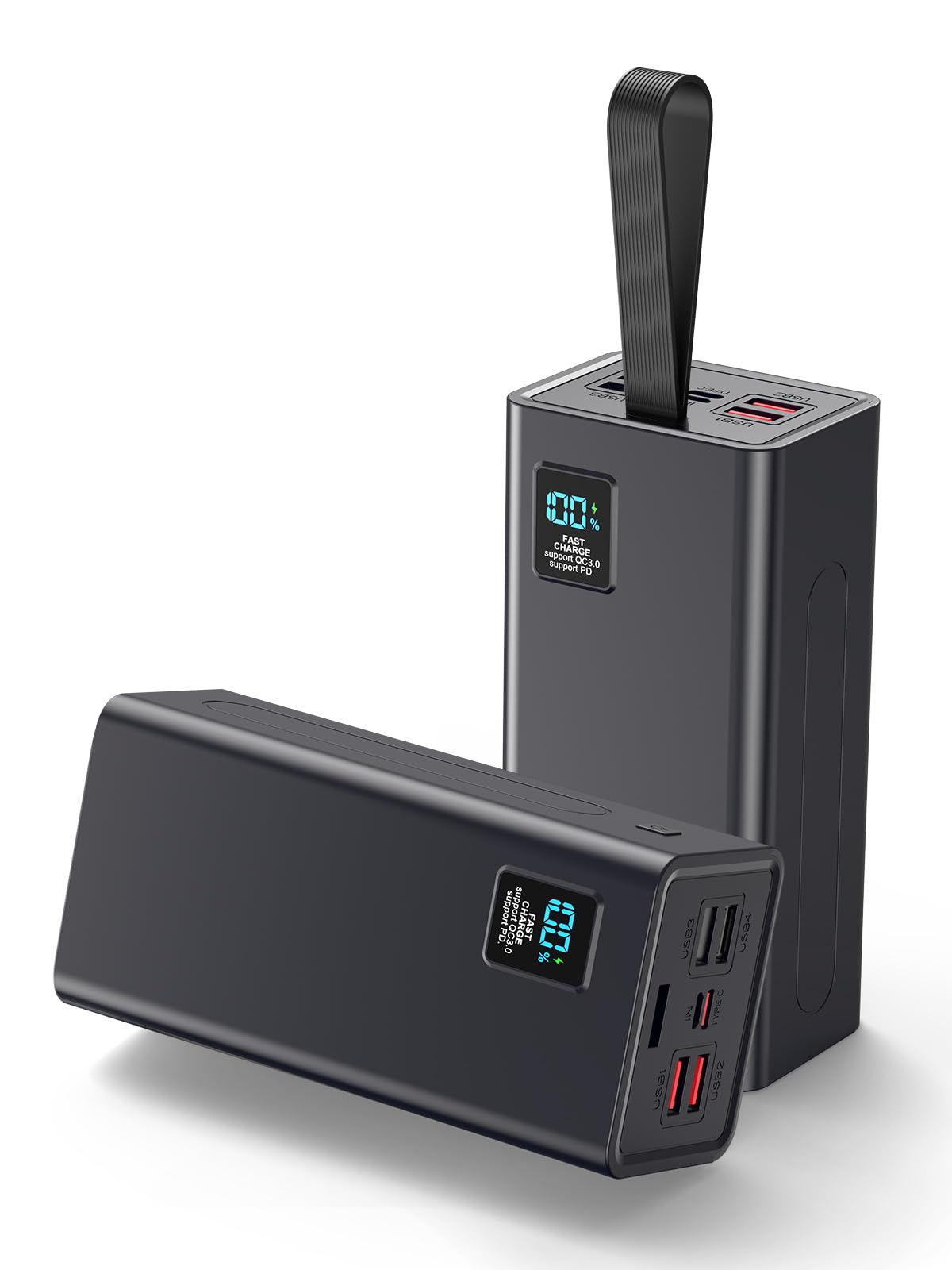 Portable Charger 70000mAh Power Bank High Capacity, 30W PD & QC 3.0 Fast Charging, 5 Output 2 Input USB-C Battery Pack with LED Display for Phone Tablet Camera & Camping Outdoor Travel Party