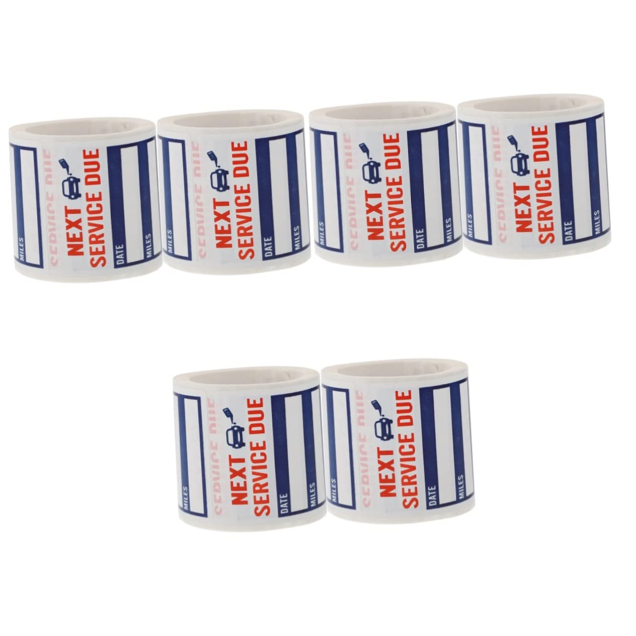 Adium6 Rolls 300pcs Label Sticker Removable Stickers Window Sticker for Car Oil Due Reminder Stickers Next Service Due Stickers Oil Change Reminding Stickers Maintenance Decals for Car