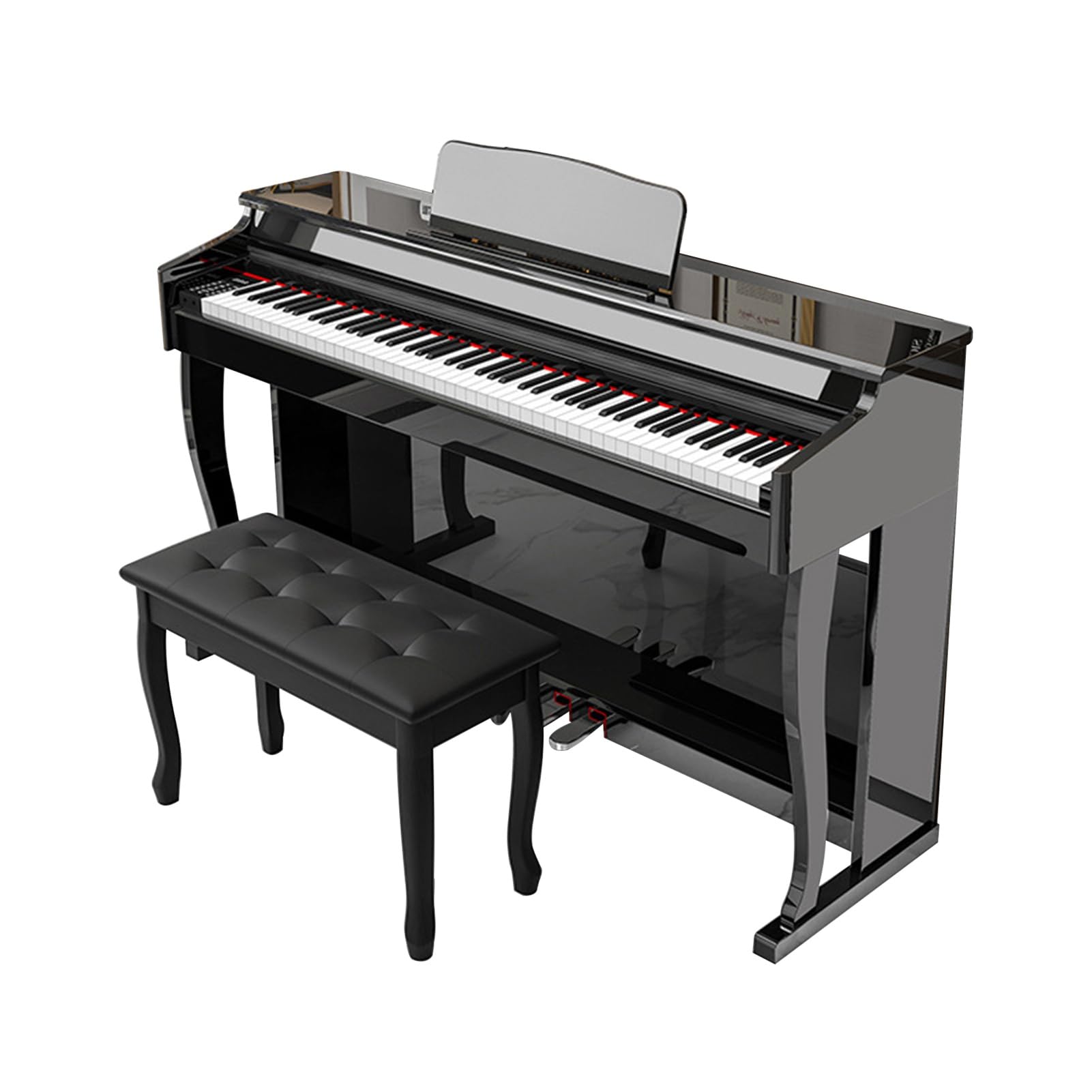 Pianoforte elettrico 88 tasti tastiera Hammer Action Home Pianoforti digitali verticali Pianoforte elettronico for adulti professionisti con 3 pedali Supporto USB-MIDI(Black)