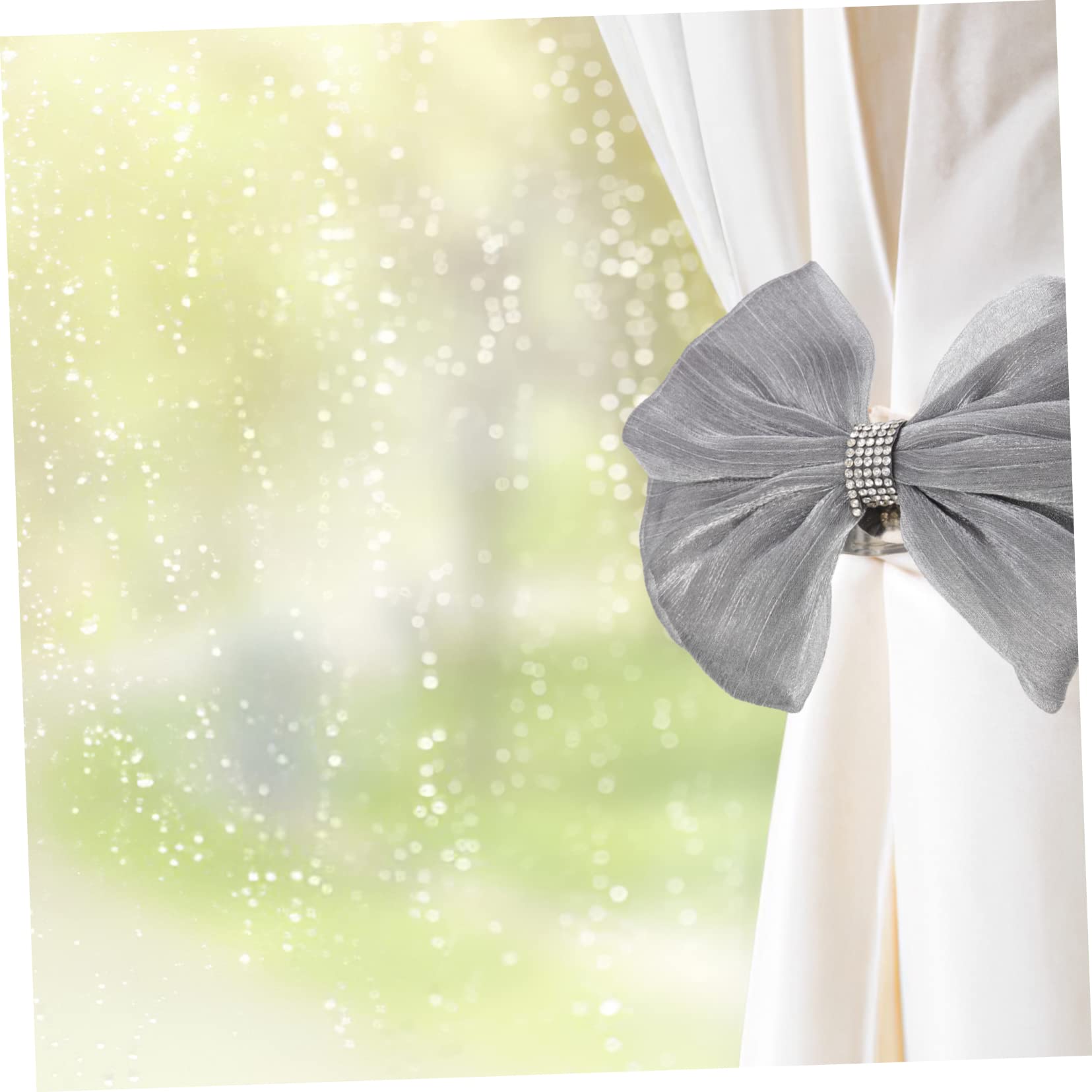 Cabilock 4pièces Ruban De Rideau Mousseline avec Nœud Décoratives pour Fenêtres Accessoire De Mariage Et Décoration De Bureau