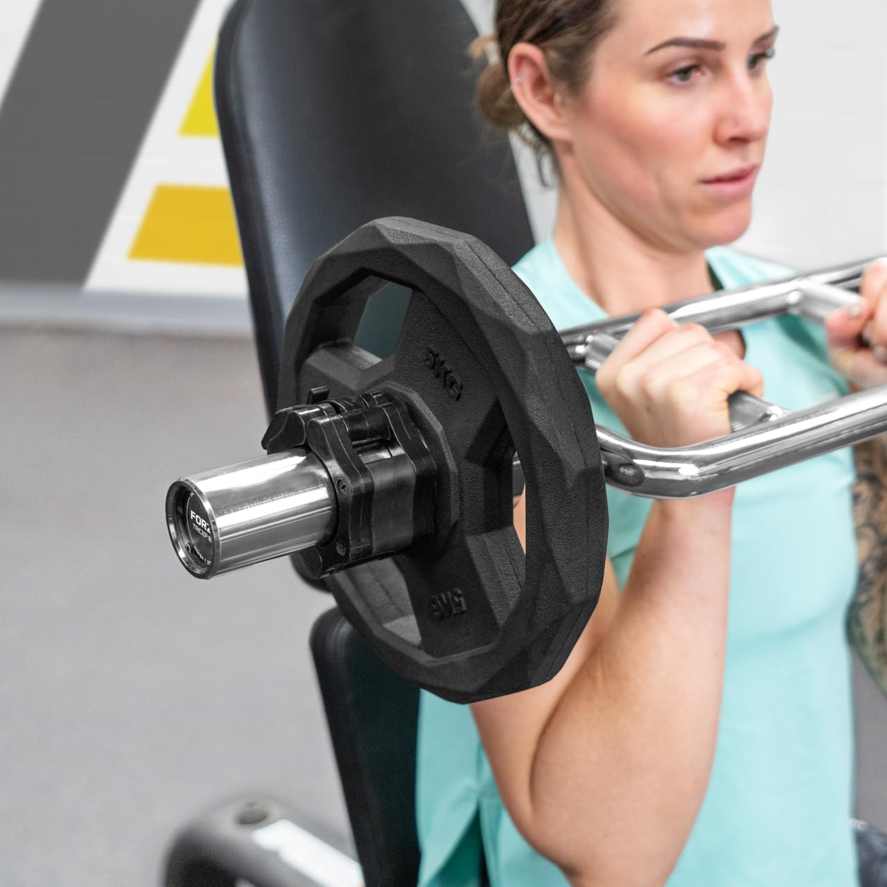 FORZA Bilancere Olimpico Per Tricipiti [9kg] | Barra Per Tricipiti Con Impugnatura Ergonomica | Alta Resistenza | Allenamento Mirato Della Forza – Attrezzature Per Palestra E Casa