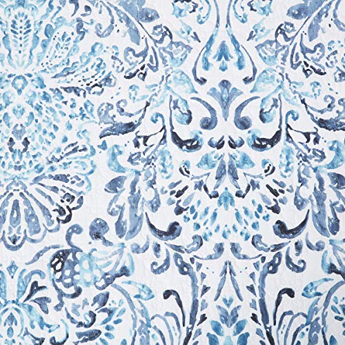 C&F Home Natalia Damask 3 Piece Blue And White Pattern Full/Queen Quilt Set Quilt And Sham Bedding Set 90" X 92"; 20" X 26" Blue #TOP3