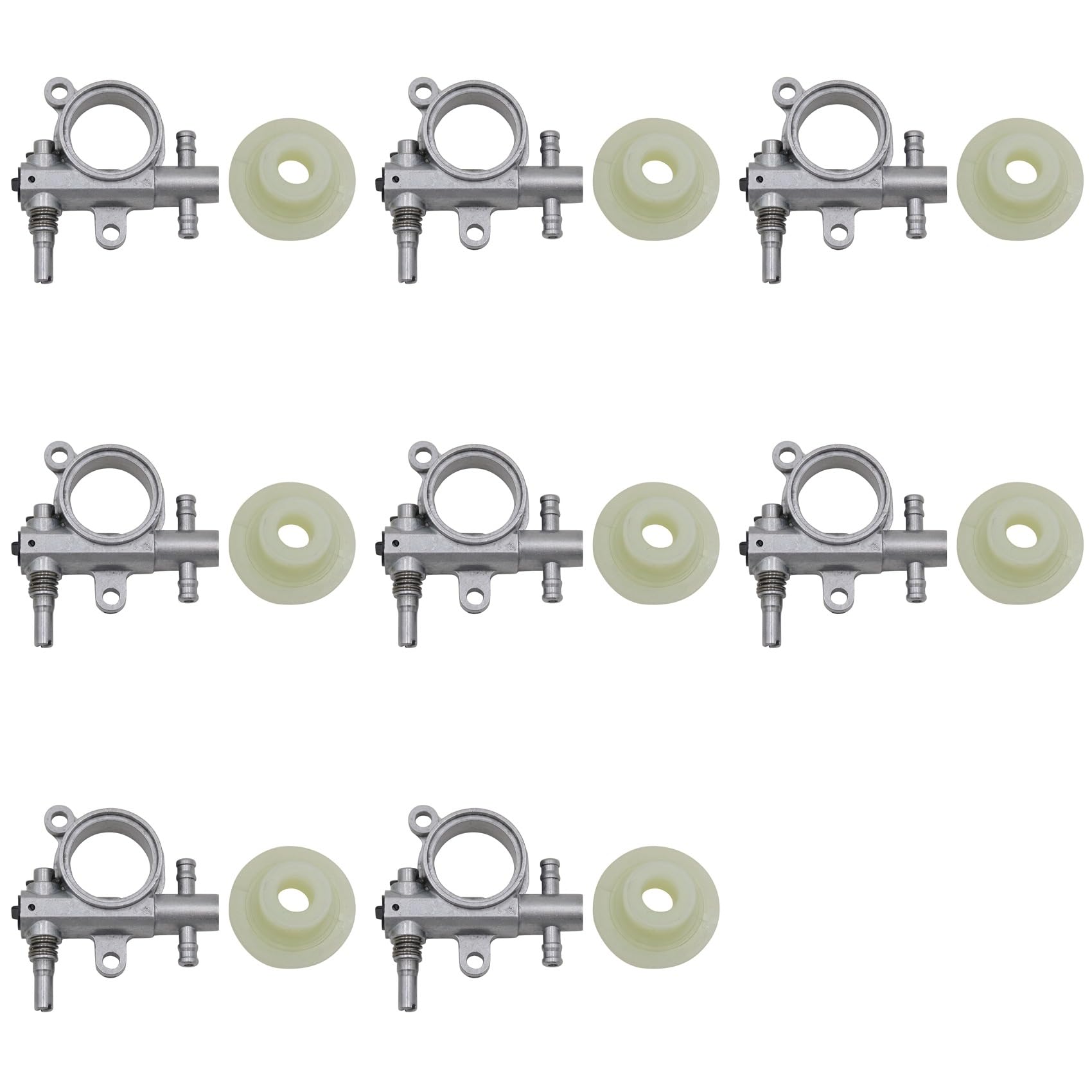 Jnchdghwa Silver 8Set 2500/3800 Chainsaw Spare Parts Chainsaw Oil Pump With Worm Drive Gear Fit For Chain Saw 25Cc/38Cc