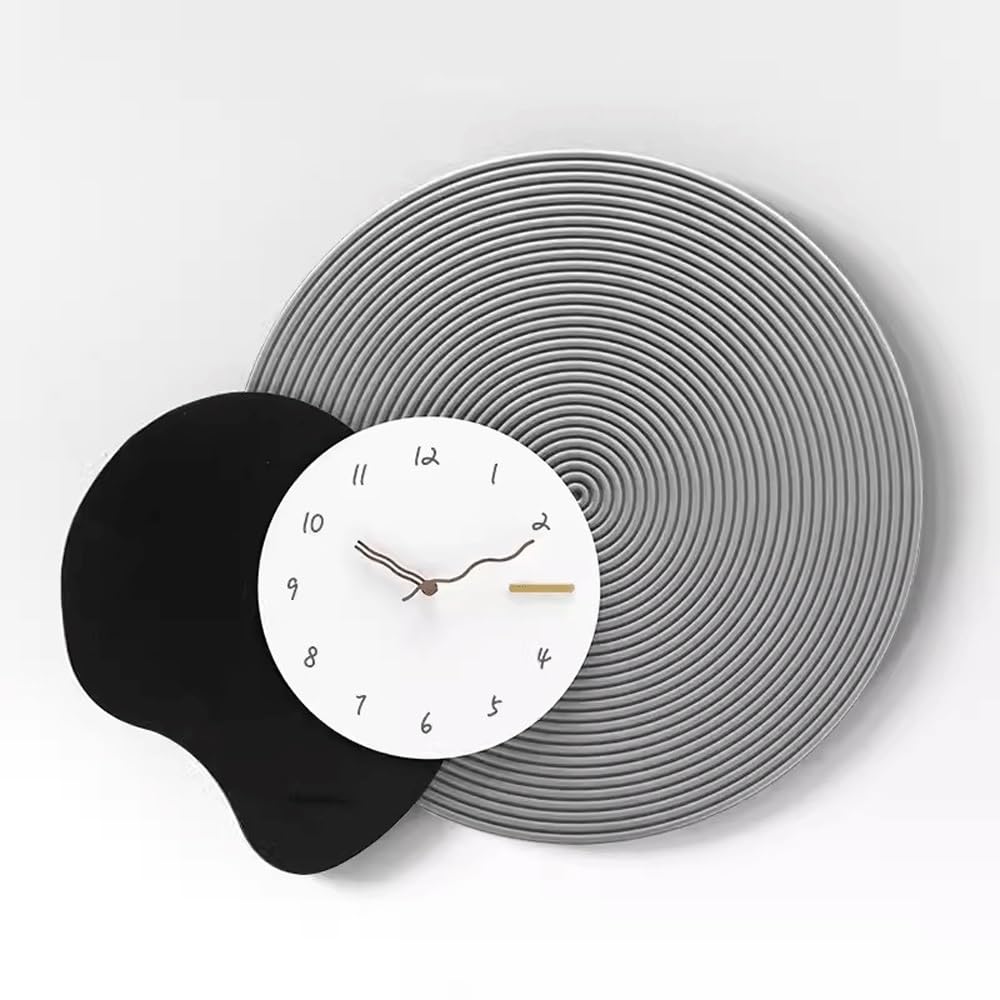 J9V4G6S3B5 Analogue Wall Clock Light Luxury Clock, Wall, Living Room Home, Simple and Fashionable Decoration for Room Decoration(Gris)