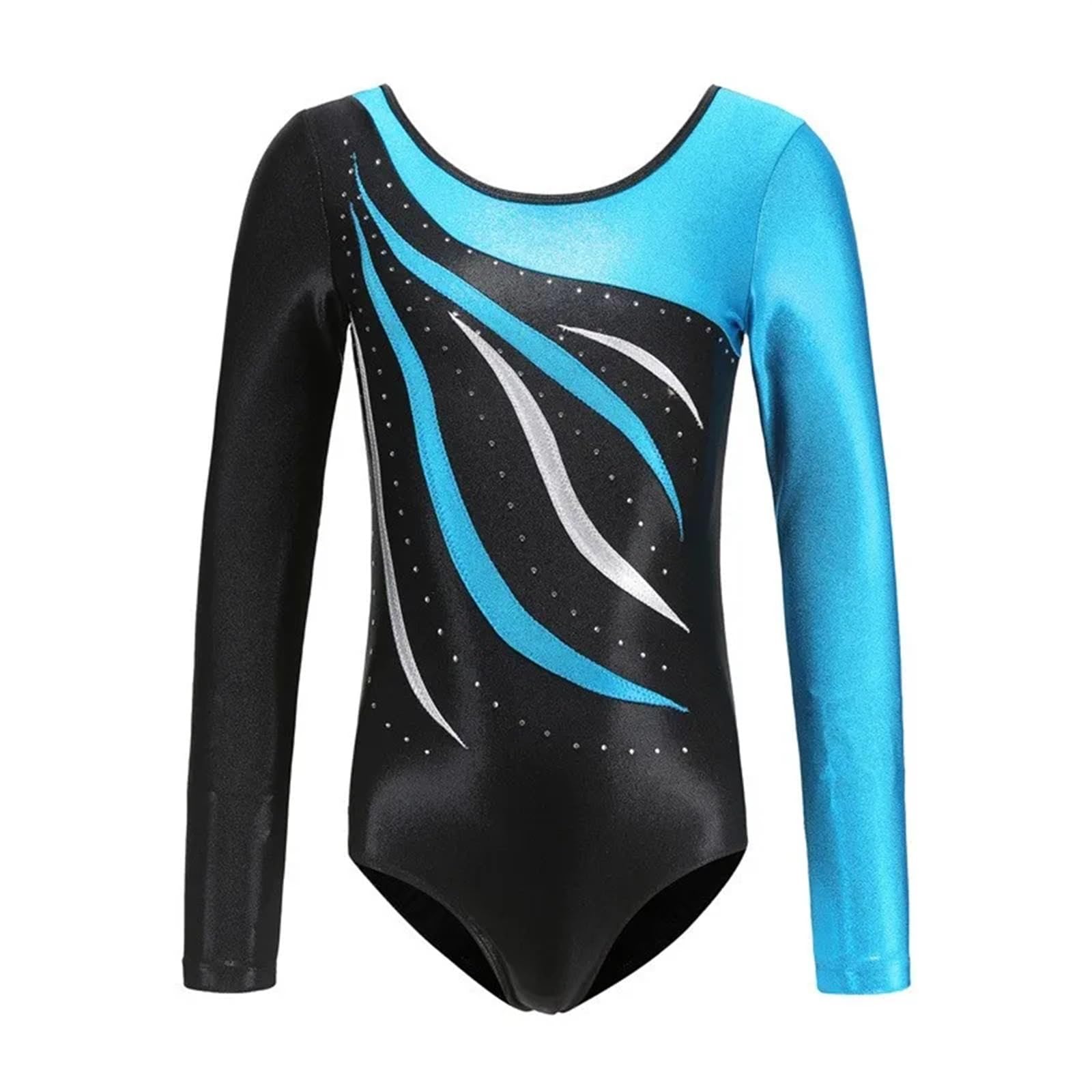 Maillot gimnasia ritmica niña Leotardo de gimnasia for niña de manga larga con diamantes de imitación brillantes, tutú de Ballet, leotardo de baile, mono de patinaje sobre hielo, mono gimnástico(Color