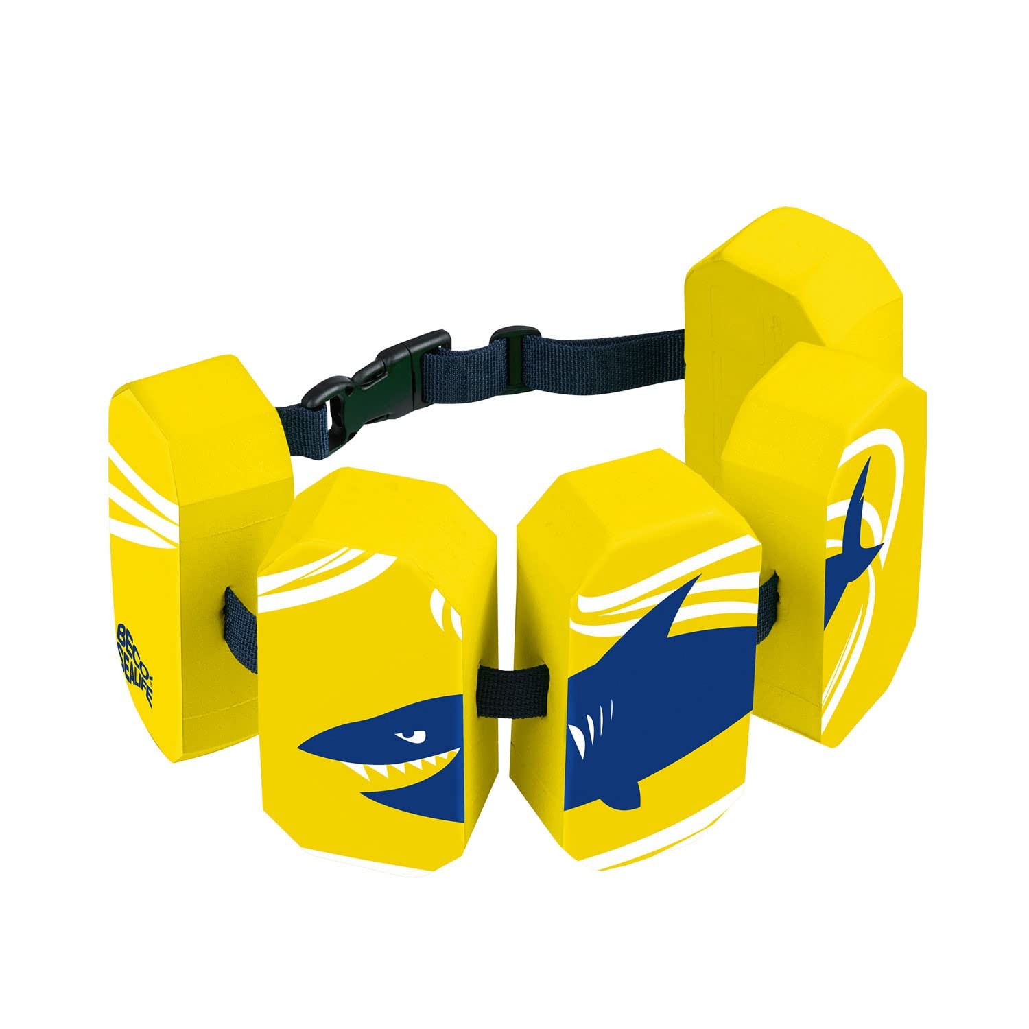 BECO Schwimmgürtel Kinder 3-6 Jahre, einstellbare Schwimmhilfe für Kinder mit 5 Blockelementen & Sicherheitsverschluss, Schwimmtrainer geeignet für 19-30 kg, Farbe: Gelb