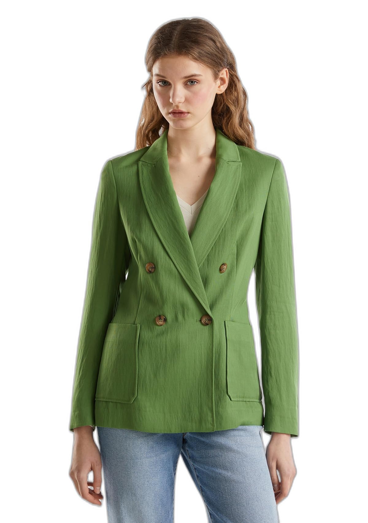 United Colors of Benetton Chaqueta de mujer, Verde, 32