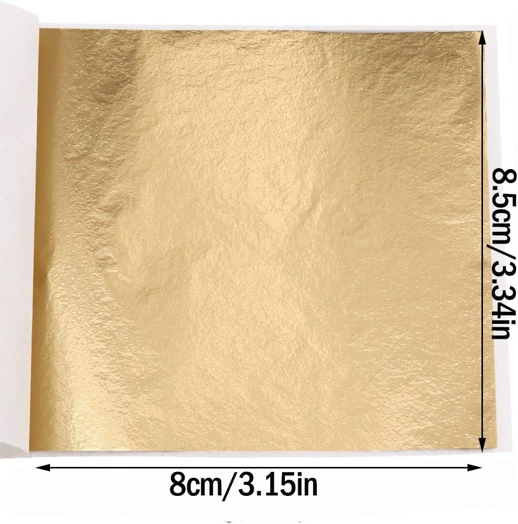 300 Pcs Imitation Gold Foil Sheets, BetterJonny 3 Colors 8x8.5cm Foil Paper Gold Silver Rose Gold Leaf Paper for Decoration Arts Nail Painting Gilding Crafting