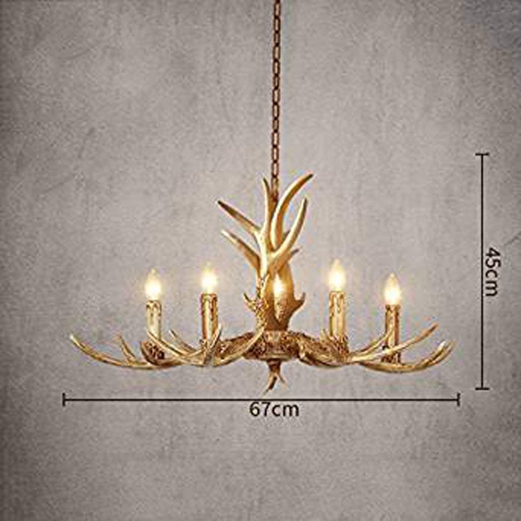 SYAXVOM Antler Chandelier Lamp Creative Living Room American Retro Cafe Light Restaurant